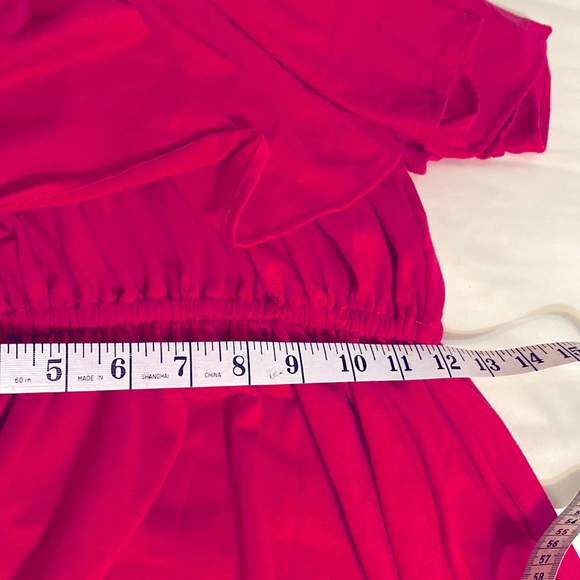 WOMENS OFF THE SHOULDER RUFFLE DRESS Size med SIDE SPLIT MAXI DRESS WITH POCKETS - Picture 9 of 14